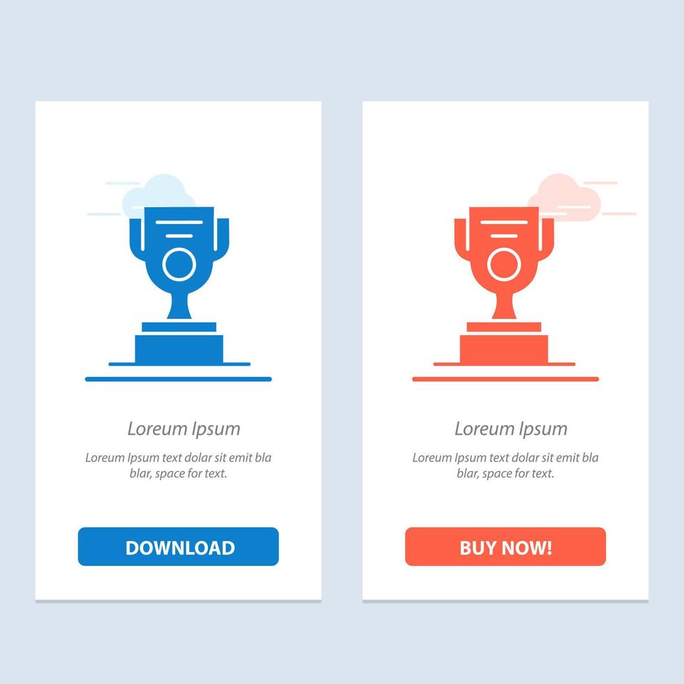 Job Worker Award Cup  Blue and Red Download and Buy Now web Widget Card Template vector