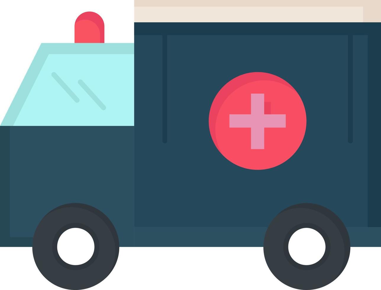 ambulance truck medical help van Flat Color Icon Vector