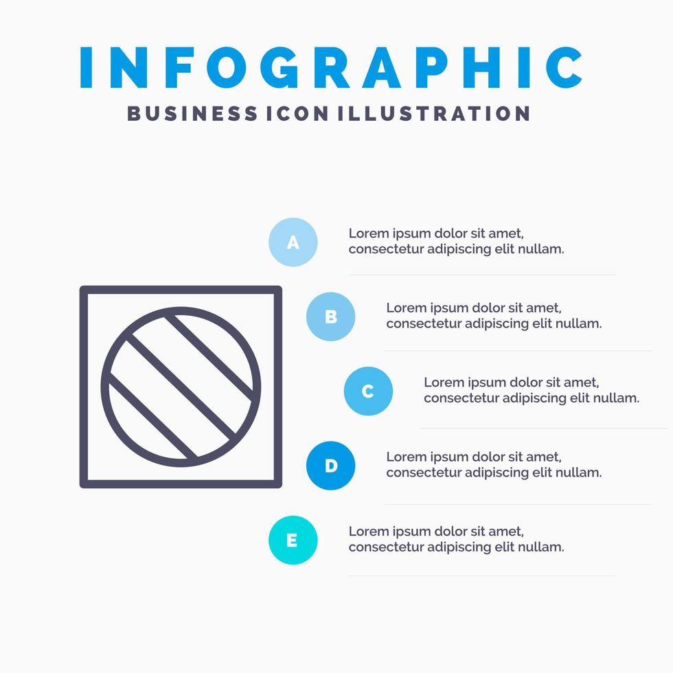 Full Shadow Editing Photo Shadow Line icon with 5 steps presentation infographics Background vector