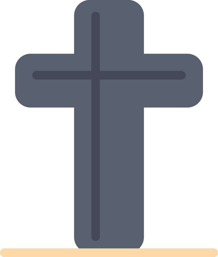 Celebration Christian Cross Easter  Flat Color Icon Vector icon banner Template
