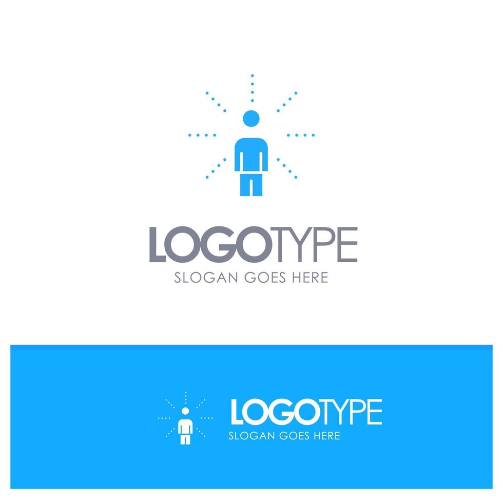 Awareness Feel Human Perception Sense Blue Solid Logo with place for tagline vector