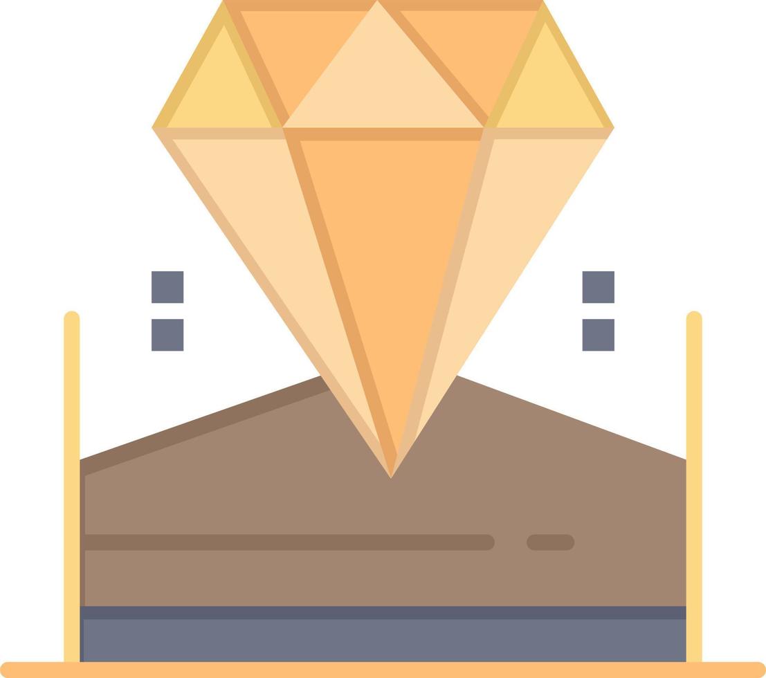 Brilliant Diamond Jewel Hotel  Flat Color Icon Vector icon banner Template