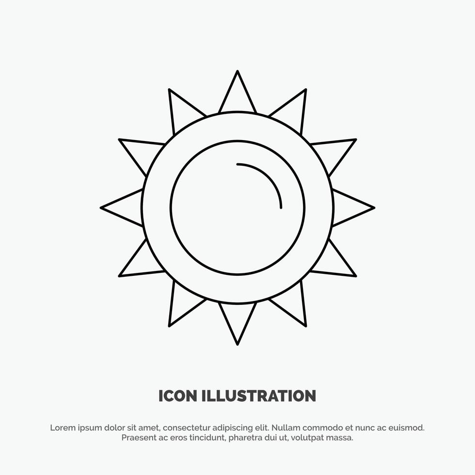 Sun Brightness Light Spring Line Icon Vector