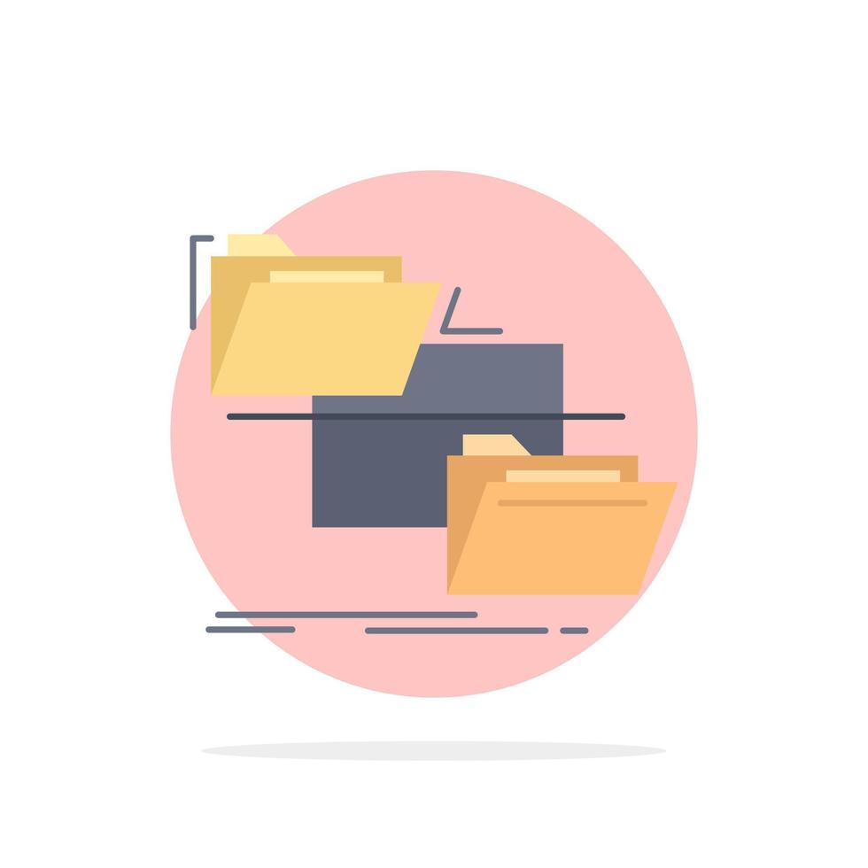 folder file management move copy Flat Color Icon Vector