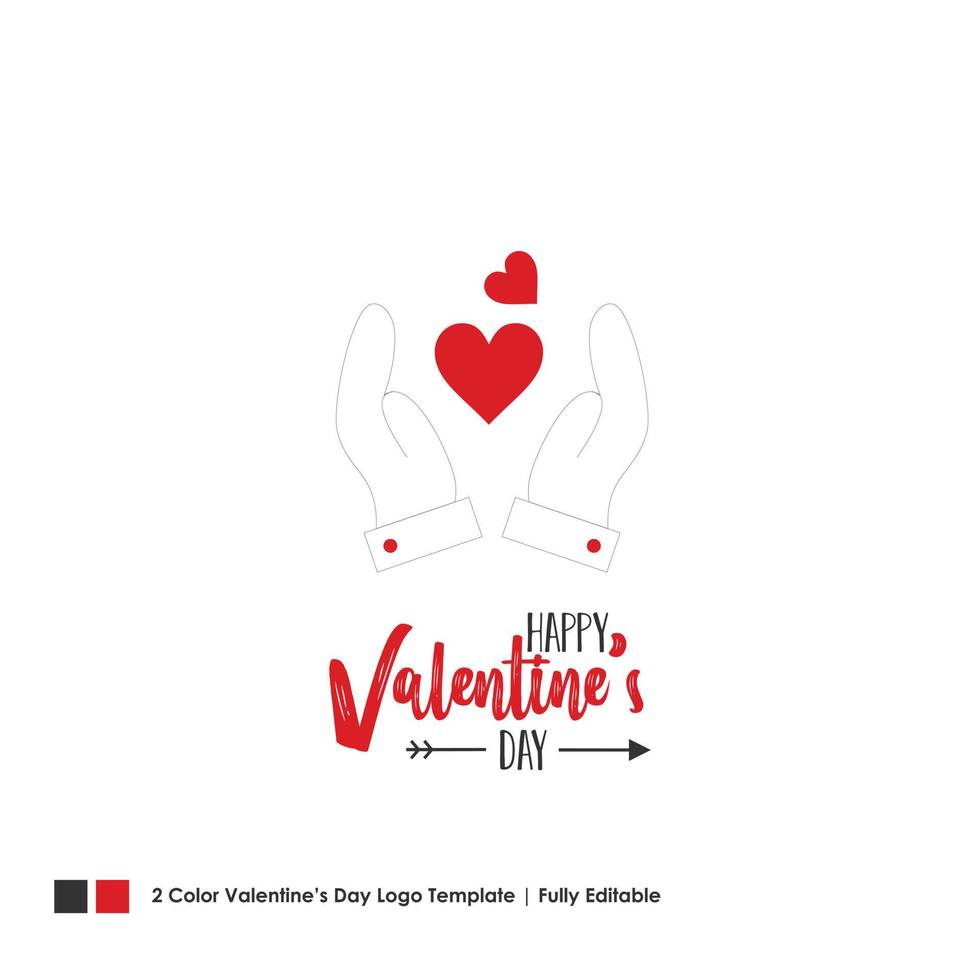 Happy Valentines Day Card Vector Lettering Background