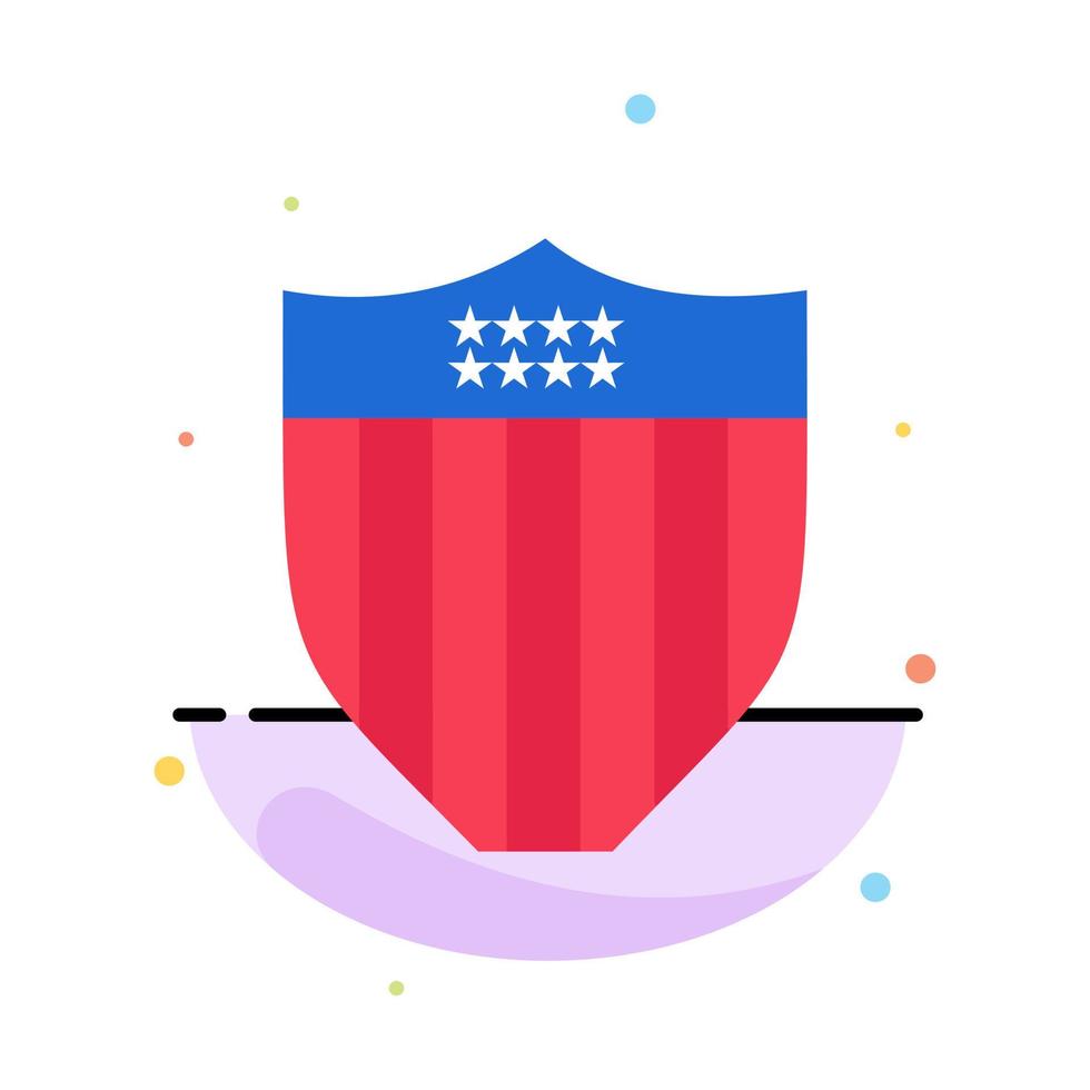 plantilla de icono de color plano abstracto de estados unidos de seguridad de escudo americano vector