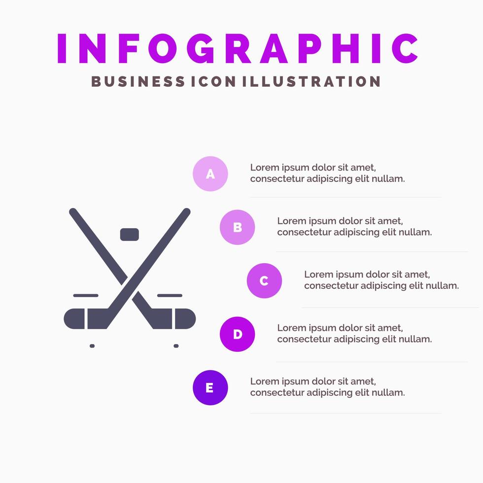 Canada Game Hockey Ice Olympics Solid Icon Infographics 5 Steps Presentation Background vector