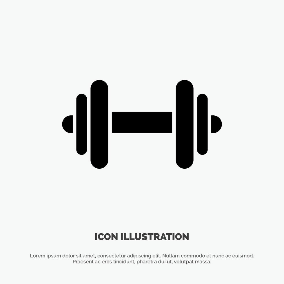 Dumbbell Fitness Sport Motivation solid Glyph Icon vector