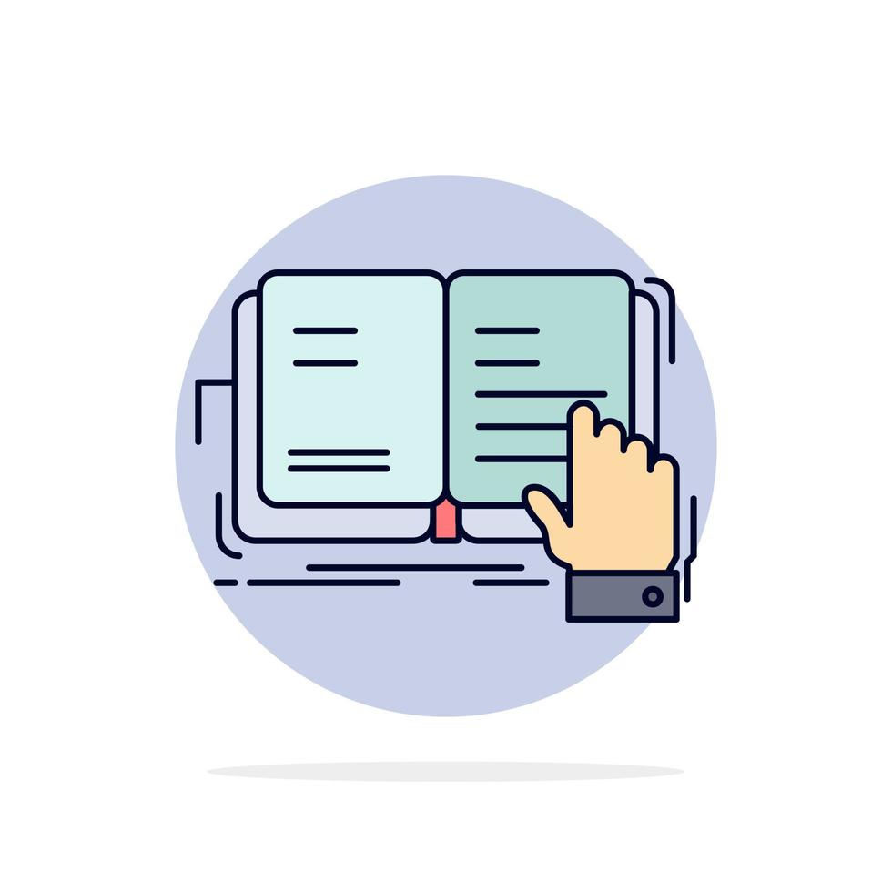 book lesson study literature reading Flat Color Icon Vector