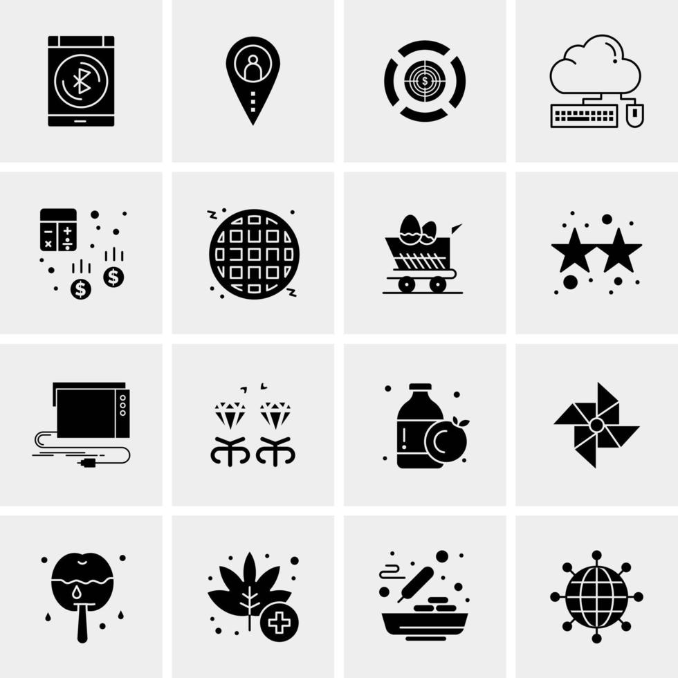 16 iconos de negocios universales vector ilustración de icono creativo para usar en proyectos relacionados con la web y dispositivos móviles