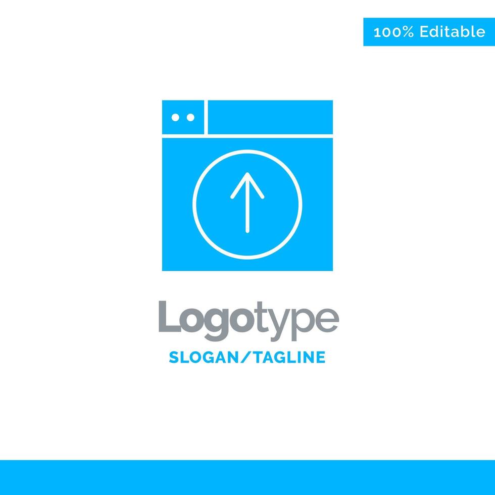 Upload Up Web Design application Blue Solid Logo Template Place for Tagline vector