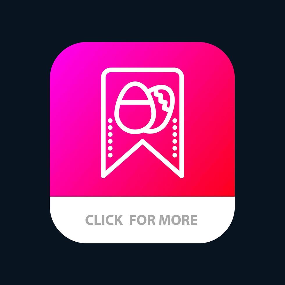 etiquetar huevo de pascua botón de aplicación móvil versión de línea de android e ios vector