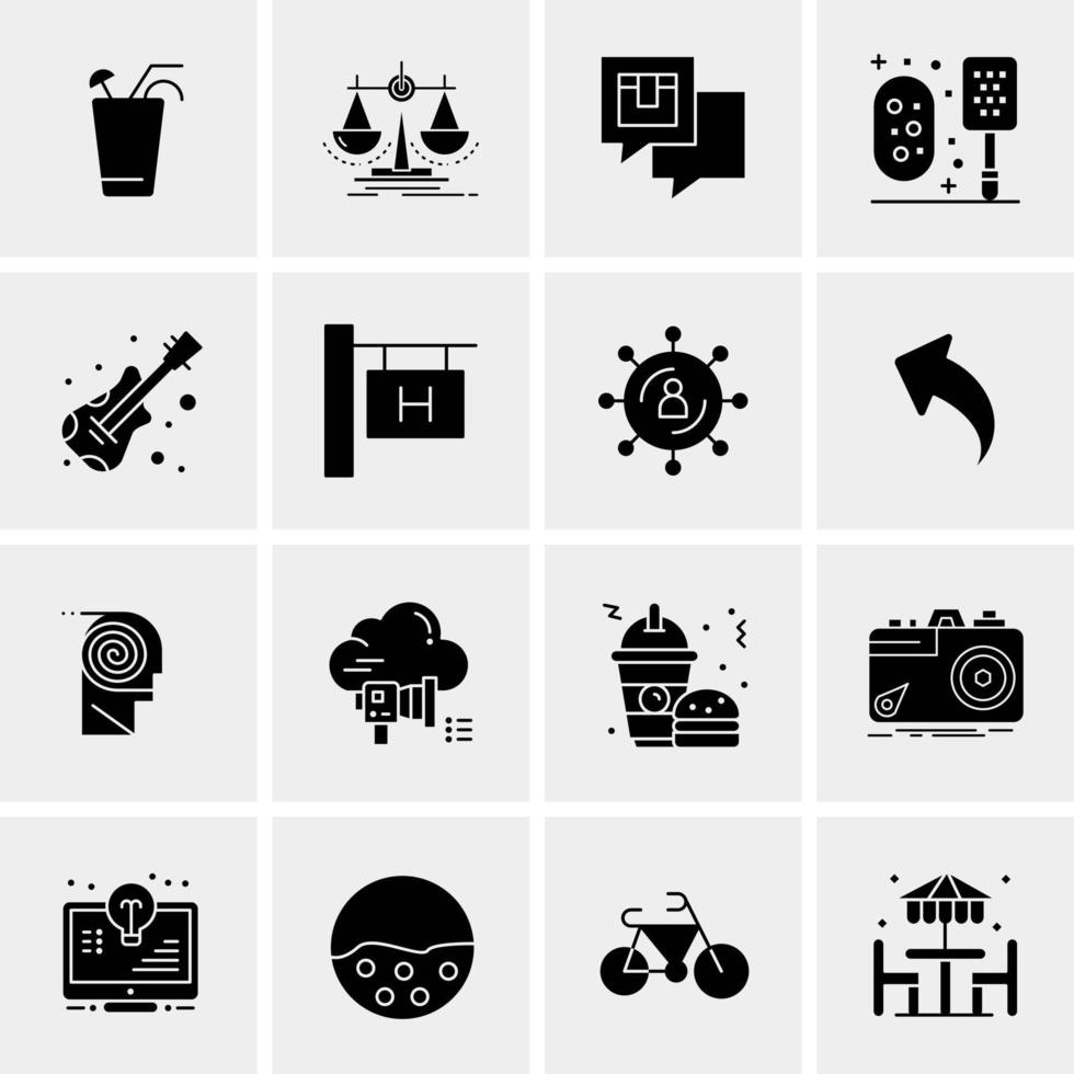 16 iconos de negocios universales vector ilustración de icono creativo para usar en proyectos relacionados con la web y dispositivos móviles