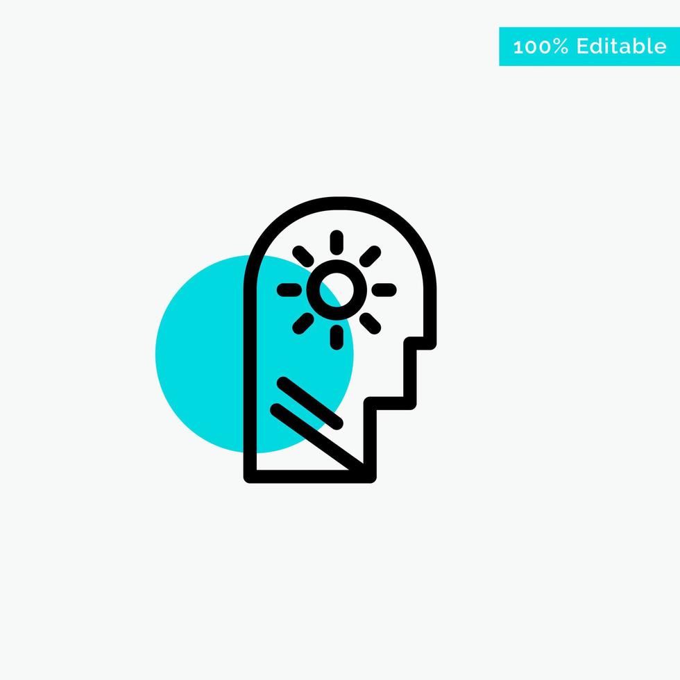 Brain Control Mind Setting turquoise highlight circle point Vector icon