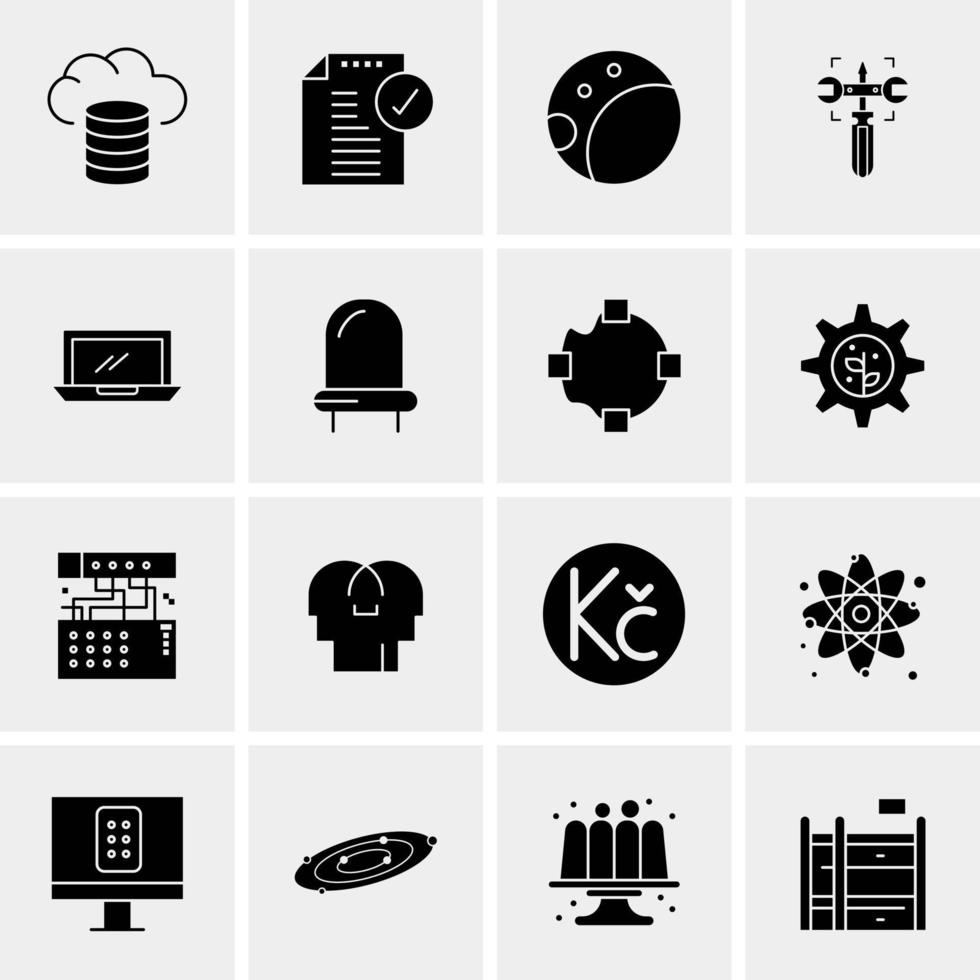 16 iconos de negocios universales vector ilustración de icono creativo para usar en proyectos relacionados con la web y dispositivos móviles