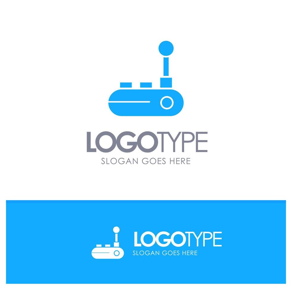 Controller Joy Pad Joy Stick Joy pad Blue Solid Logo with place for tagline vector