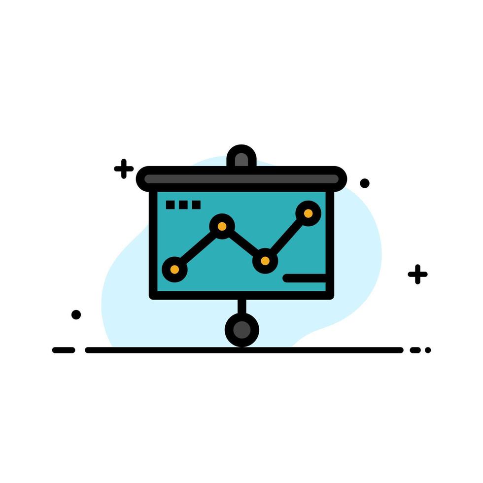 Chart Presentation Graph Projector  Business Flat Line Filled Icon Vector Banner Template