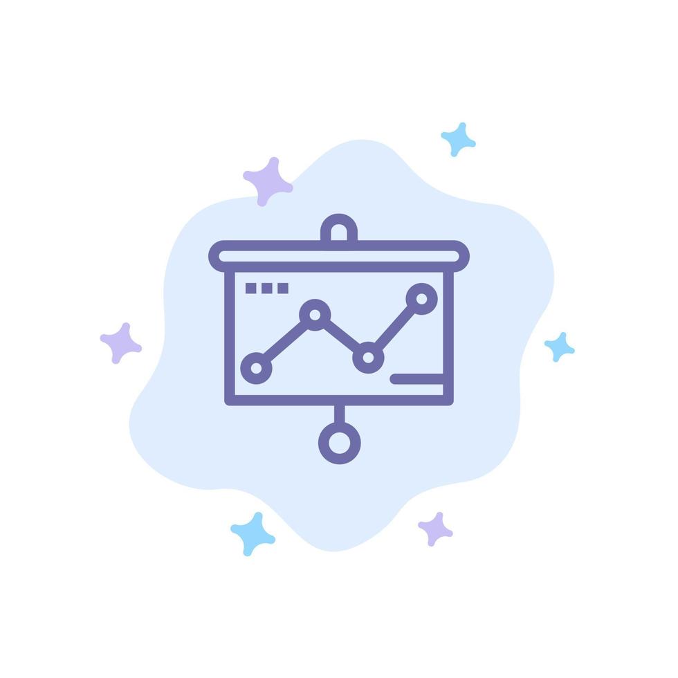 Chart Presentation Graph Projector Blue Icon on Abstract Cloud Background vector