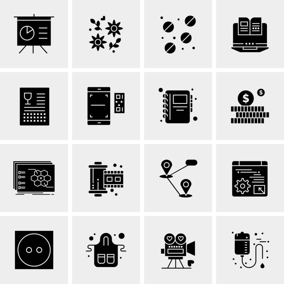 16 Universal Business Icons Vector Creative Icon Illustration to use in web and Mobile Related project