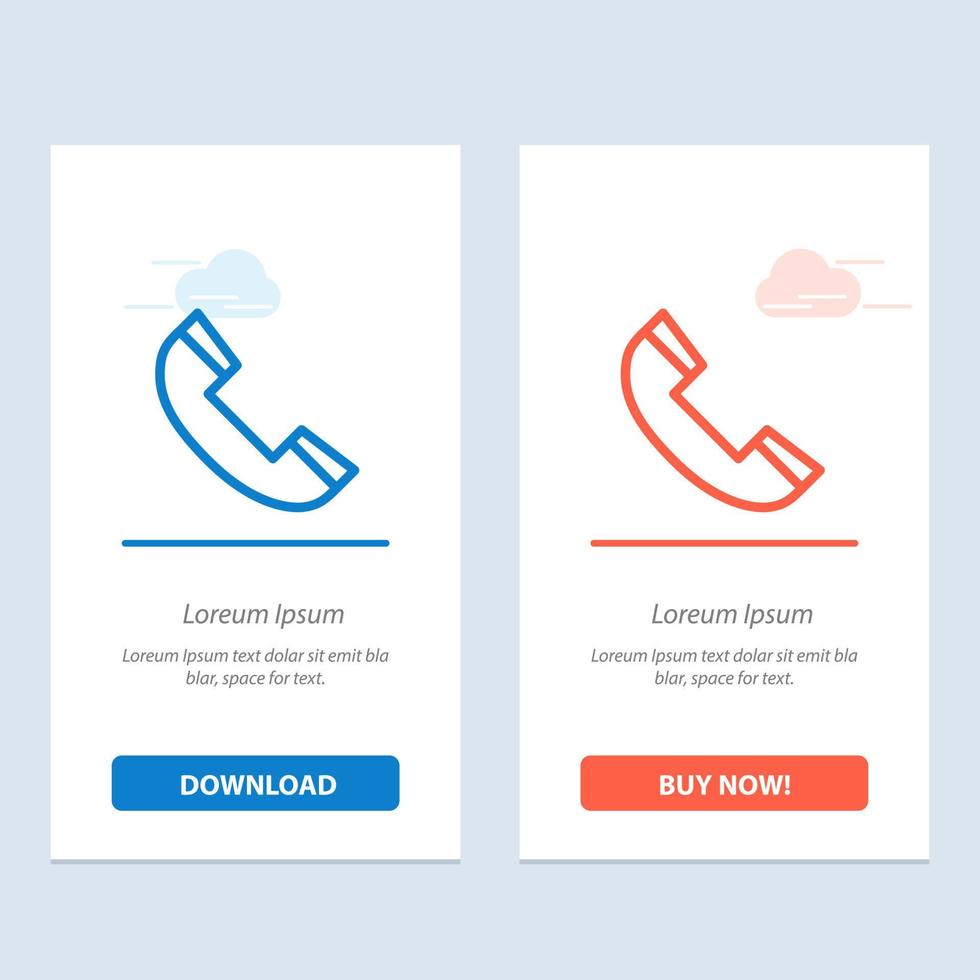 Call Contact Phone Telephone  Blue and Red Download and Buy Now web Widget Card Template vector