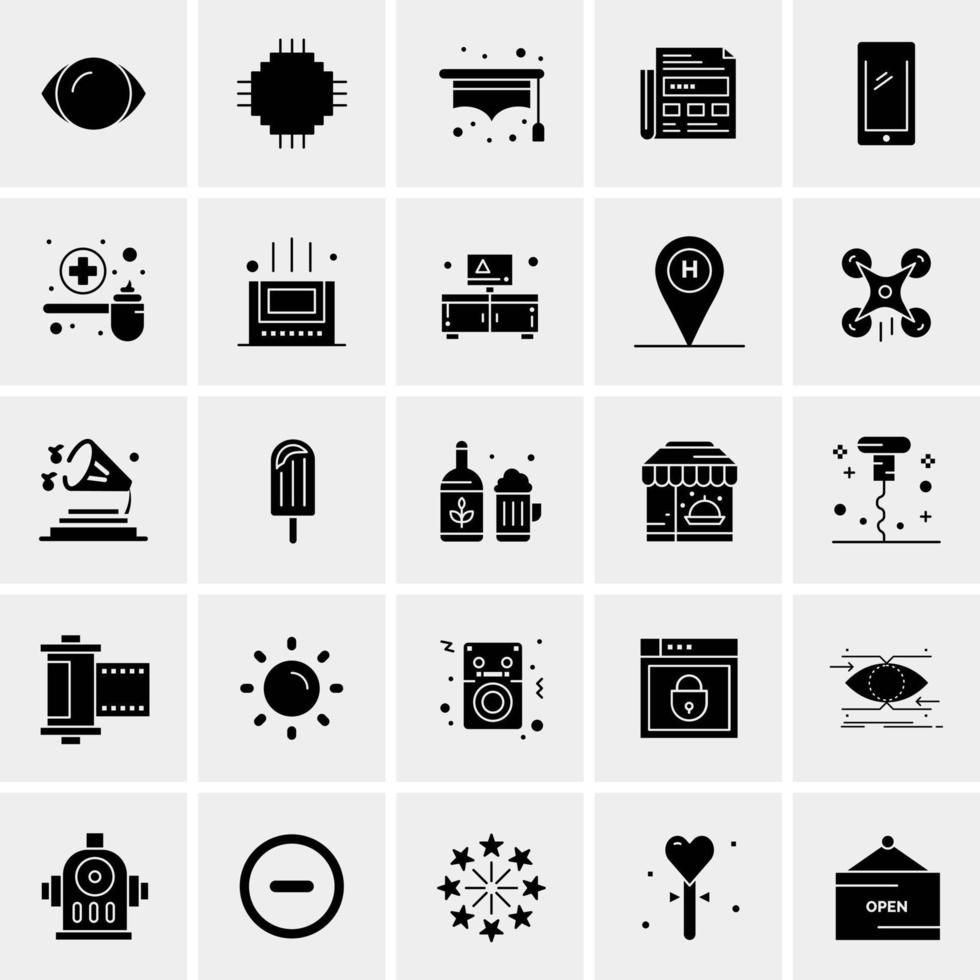 25 iconos de negocios universales vector ilustración de icono creativo para usar en proyectos relacionados con la web y dispositivos móviles