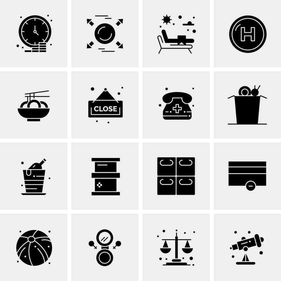 16 iconos de negocios universales vector ilustración de icono creativo para usar en proyectos relacionados con la web y dispositivos móviles