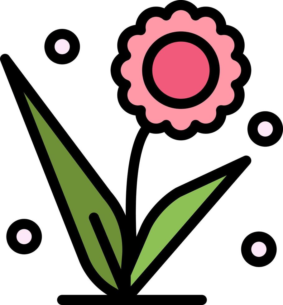 Flora Floral Flower Nature Spring  Flat Color Icon Vector icon banner Template