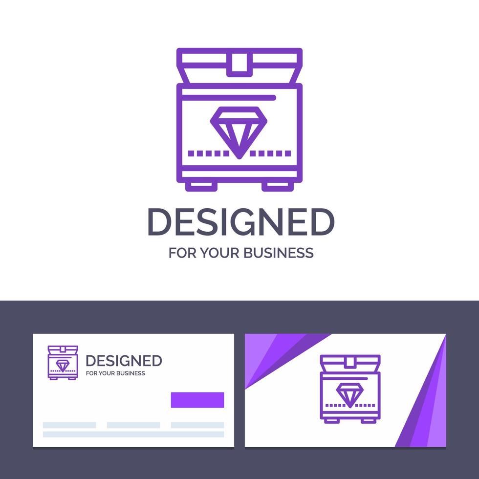 Creative Business Card and Logo template Treasure Chest Gaming Vector Illustration