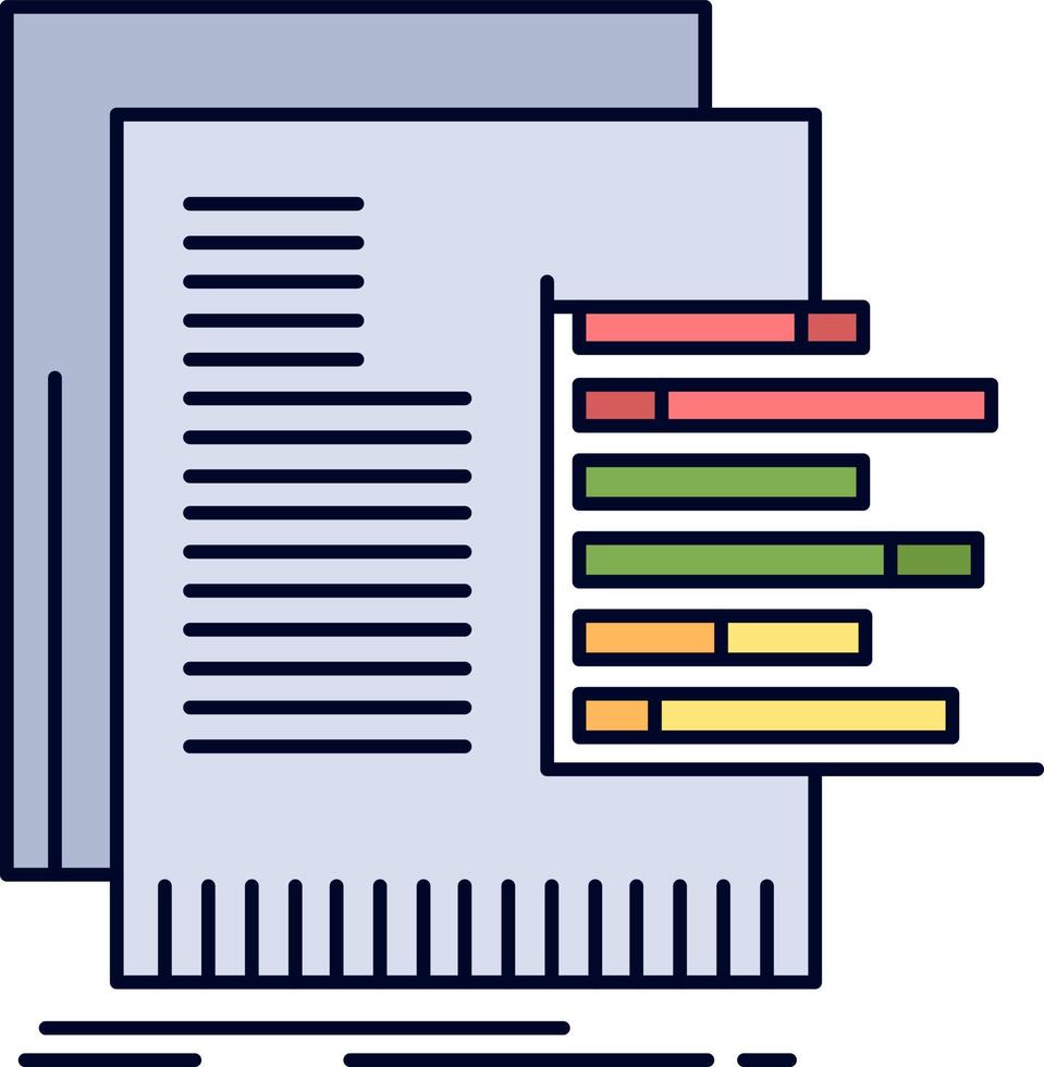 chart data graph reports valuation Flat Color Icon Vector