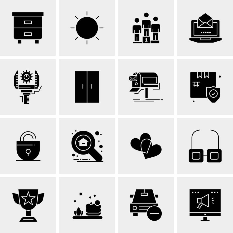 16 iconos de negocios universales vector ilustración de icono creativo para usar en proyectos relacionados con la web y dispositivos móviles