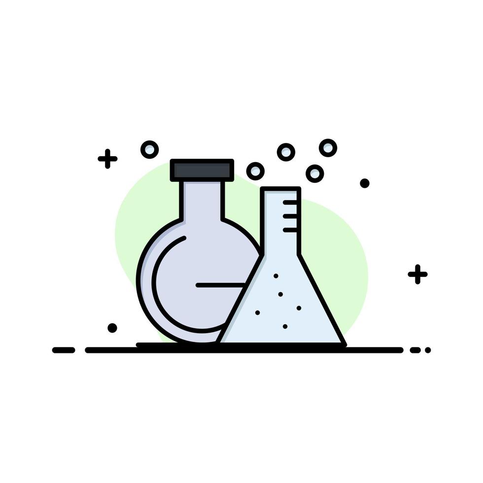 Flask Lab Tube Test  Business Flat Line Filled Icon Vector Banner Template
