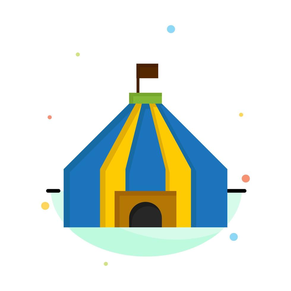 Tent Tent Circus Abstract Flat Color Icon Template vector