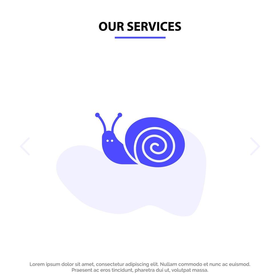 Our Services Bug Easter Snail Spring Solid Glyph Icon Web card Template vector