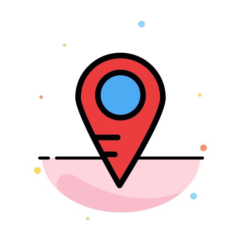 Map Location School Abstract Flat Color Icon Template vector