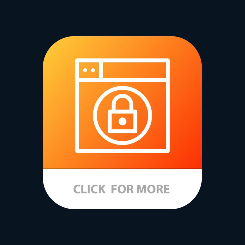 Web Design Lock Mobile App Button Android and IOS Line Version vector