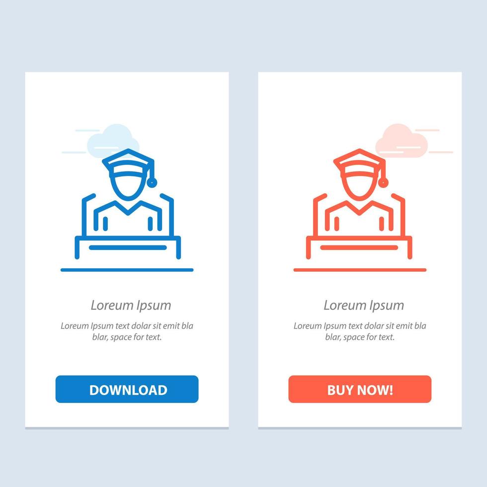 Cap Education Graduation Speech  Blue and Red Download and Buy Now web Widget Card Template vector