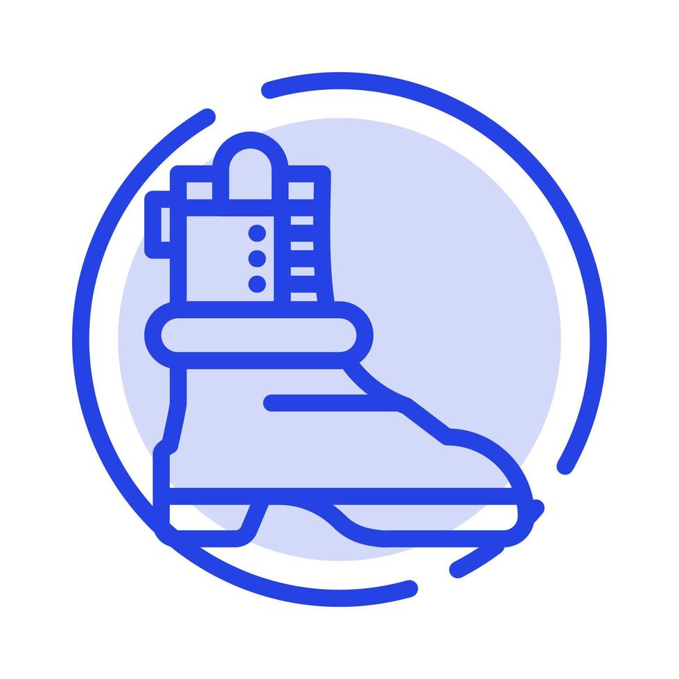 Shoes Boot American Blue Dotted Line Line Icon vector