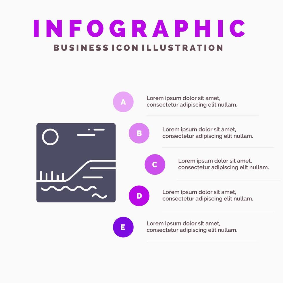 imagen imagen canadá sólido icono infografía 5 pasos presentación antecedentes vector