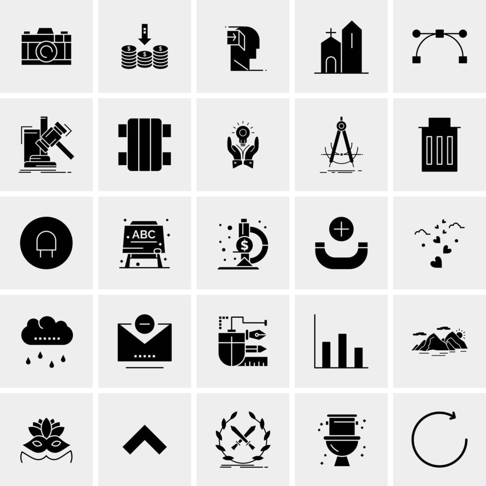 25 iconos de negocios universales vector ilustración de icono creativo para usar en proyectos relacionados con la web y dispositivos móviles