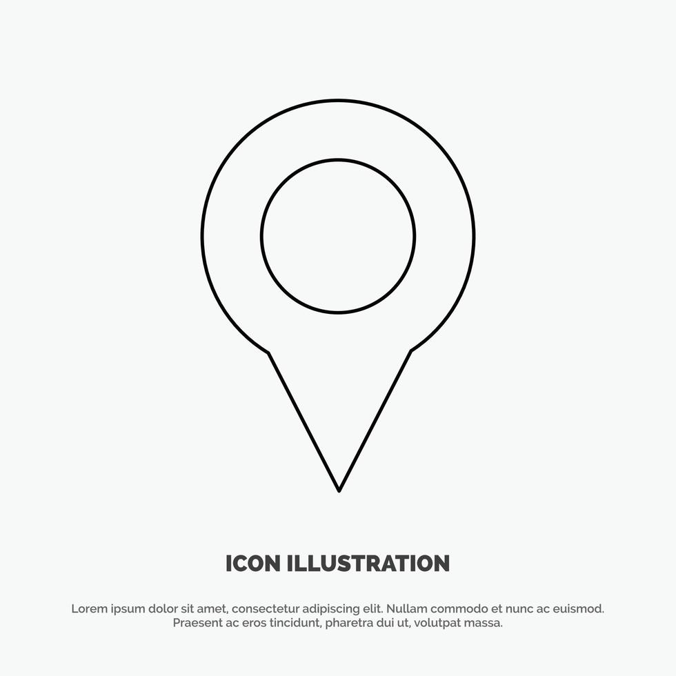 ubicación mapa marcador pin línea icono vector