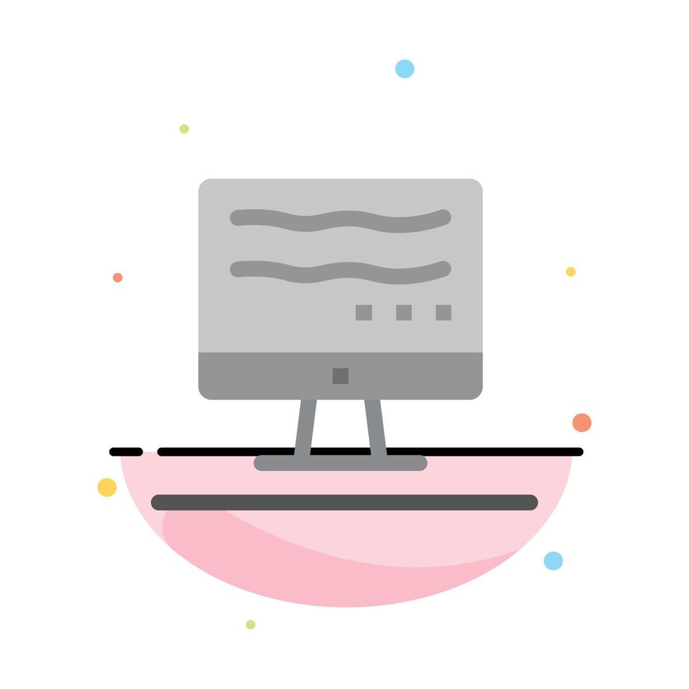 Computer Online Marketing Abstract Flat Color Icon Template vector