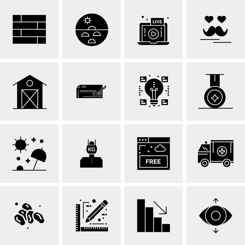 16 Universal Business Icons Vector Creative Icon Illustration to use in web and Mobile Related project