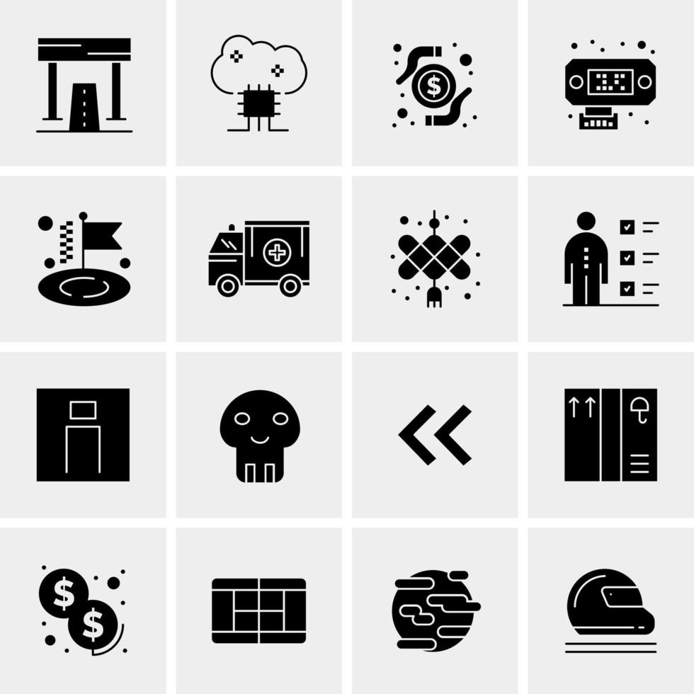 16 iconos de negocios universales vector ilustración de icono creativo para usar en proyectos relacionados con la web y dispositivos móviles