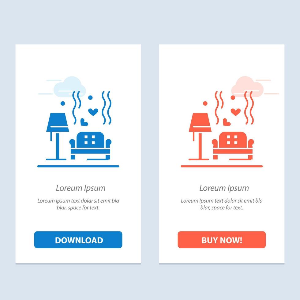 Lump Sofa Love Heart Wedding  Blue and Red Download and Buy Now web Widget Card Template vector