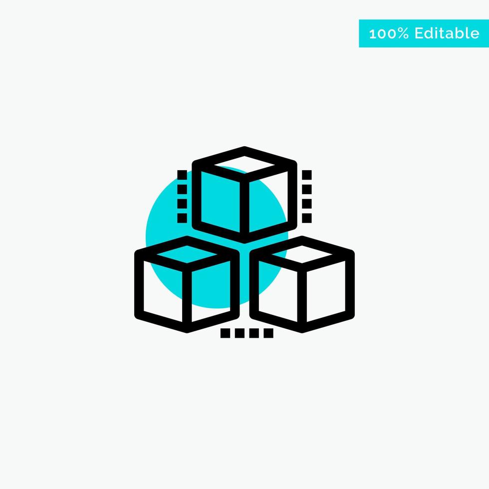 Box Delivery Computing Shipping turquoise highlight circle point Vector icon
