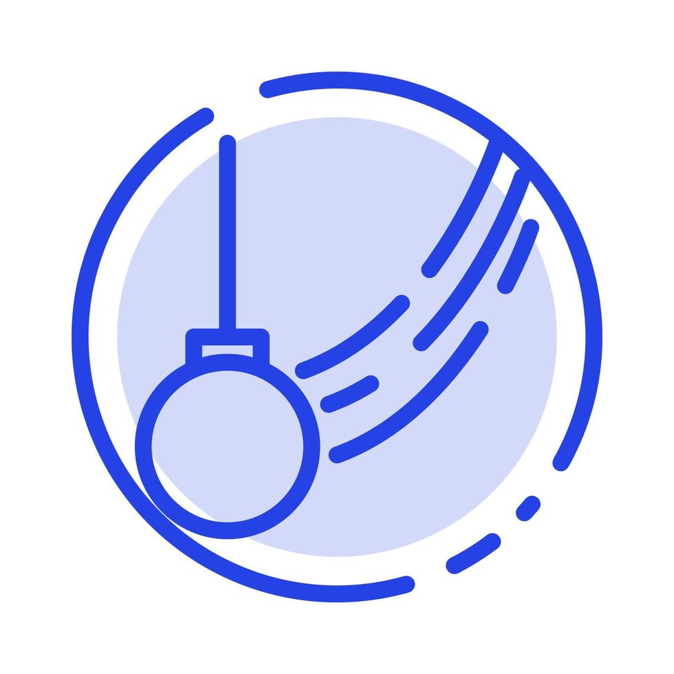 Pendulum Swing Tied Ball Motion Blue Dotted Line Line Icon vector