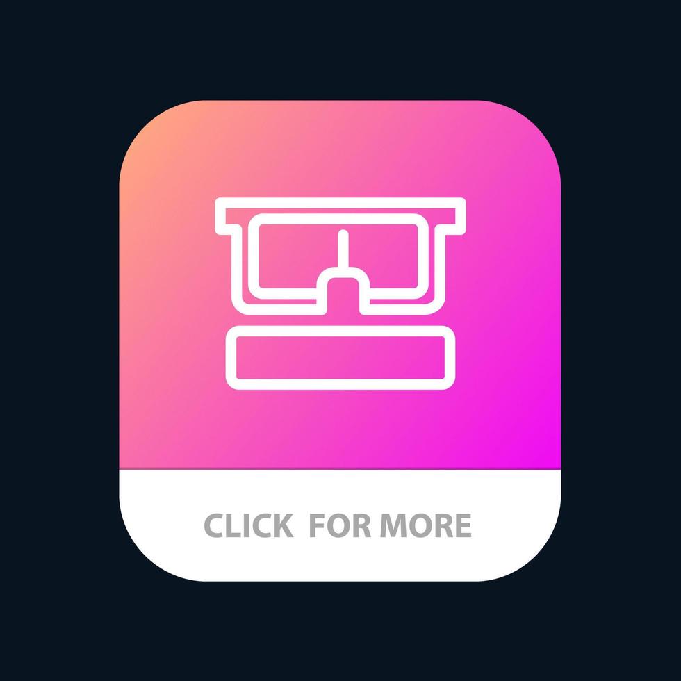Virtual Glasses Medical Eye Mobile App Button Android and IOS Line Version vector