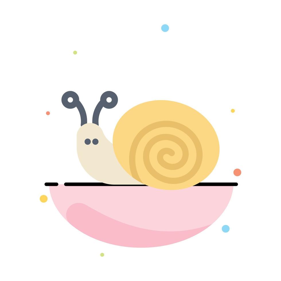 Bug Easter Snail Spring Abstract Flat Color Icon Template vector