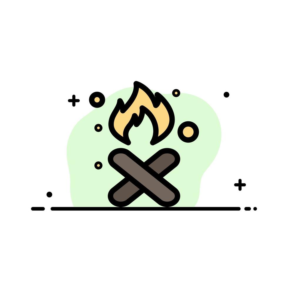 Burn Fire Garbage Pollution Smoke  Business Flat Line Filled Icon Vector Banner Template