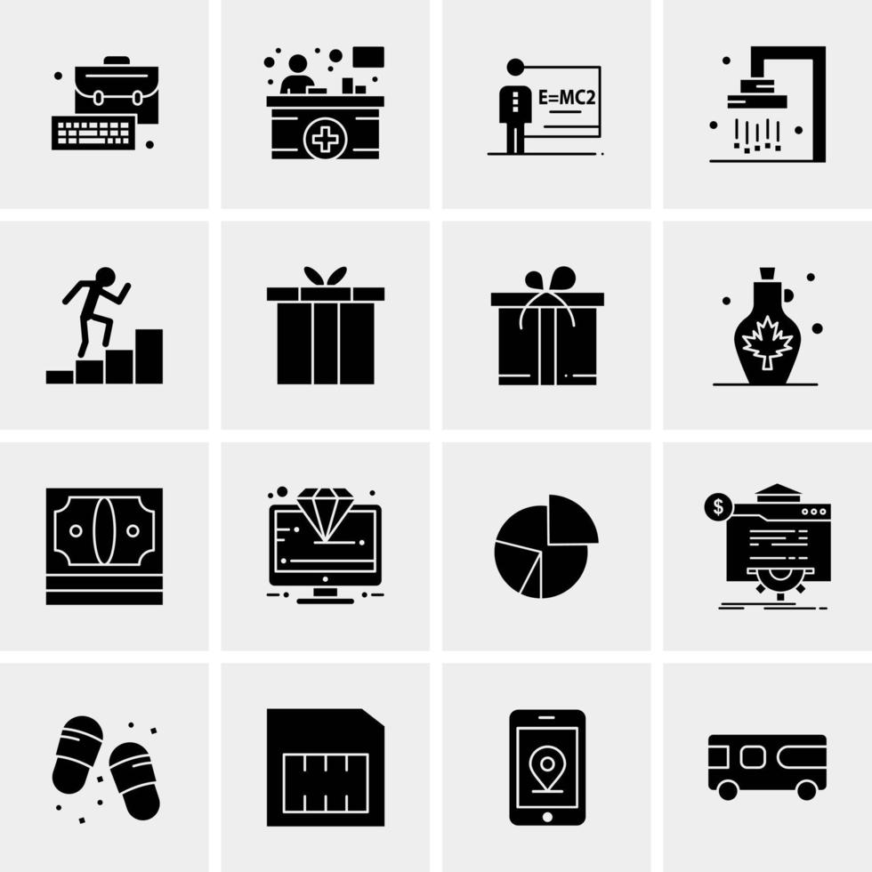 16 iconos de negocios universales vector ilustración de icono creativo para usar en proyectos relacionados con la web y dispositivos móviles